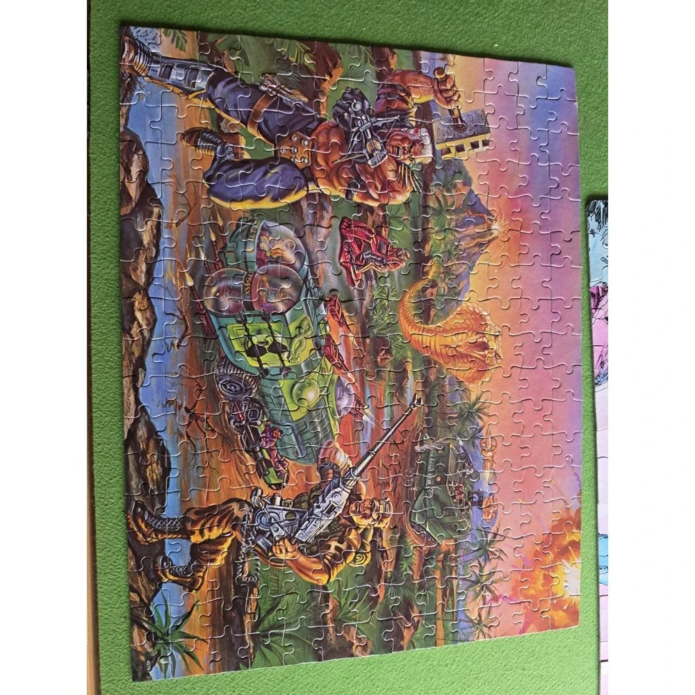GI JOE Milton Bradley 221 pc Puzzle Scne 3 Rd Pig VS Reptr‎ GI Joe 1988 Complete